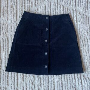 Uniqlo Navy Button-Front Skirt